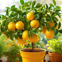 A healthy lemon plant